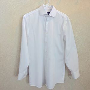 HUGO Boss white solid  dress shirt shap fit 16-32/32